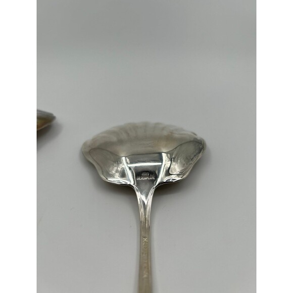 Gorham Heritage Silver Plated Serving Spoons Set of Two Vintage Shell Spoons - Picture 9 of 11